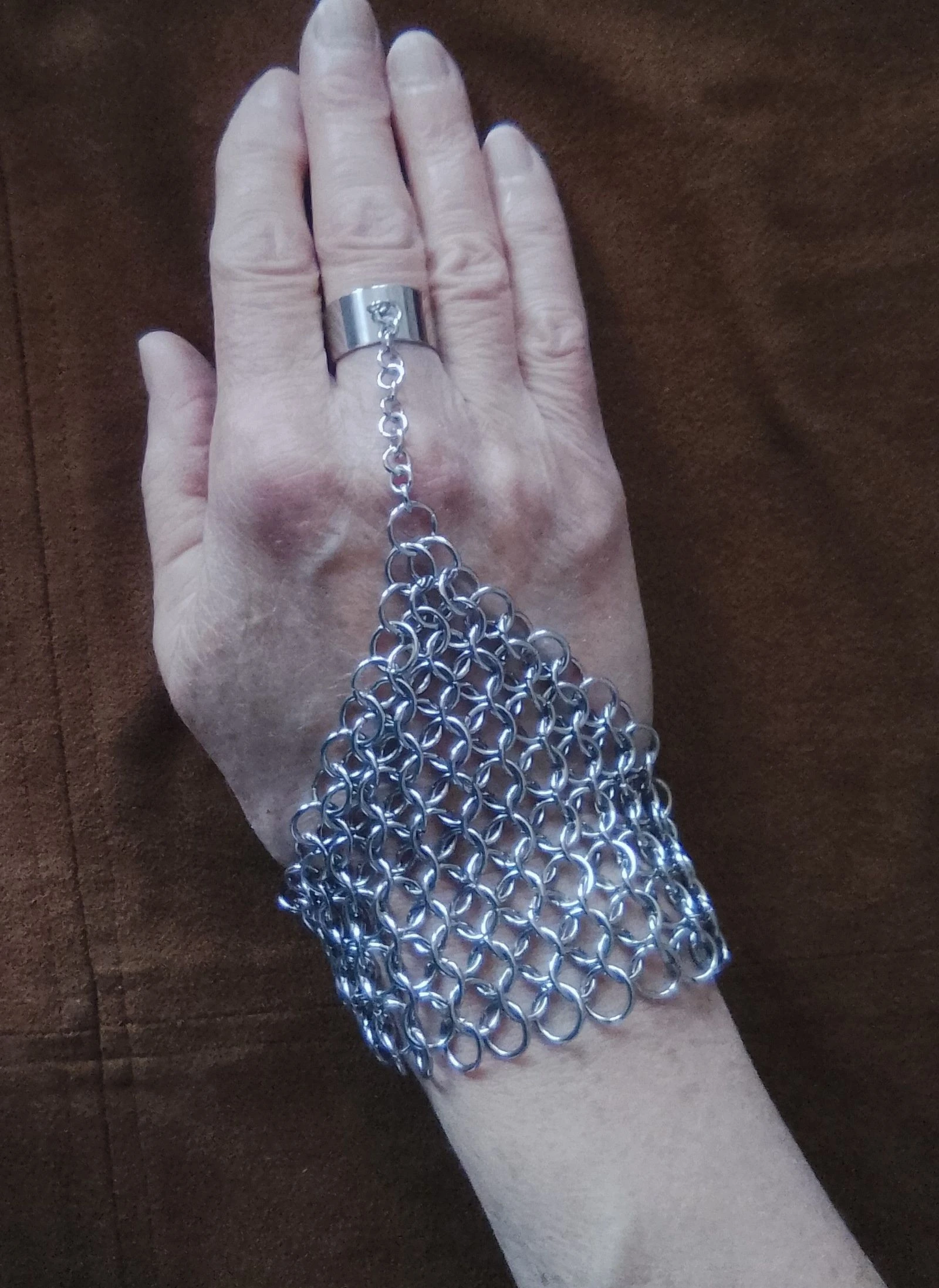Bracelet manchette bague chainmail européen